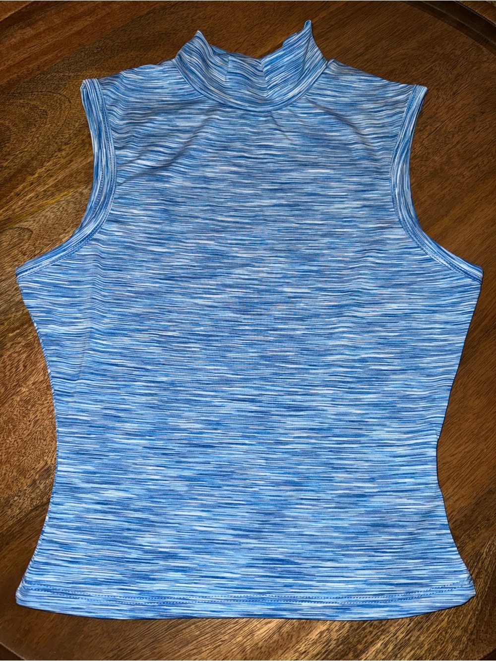 Princess Polly Blue marbled Mock Neck tank